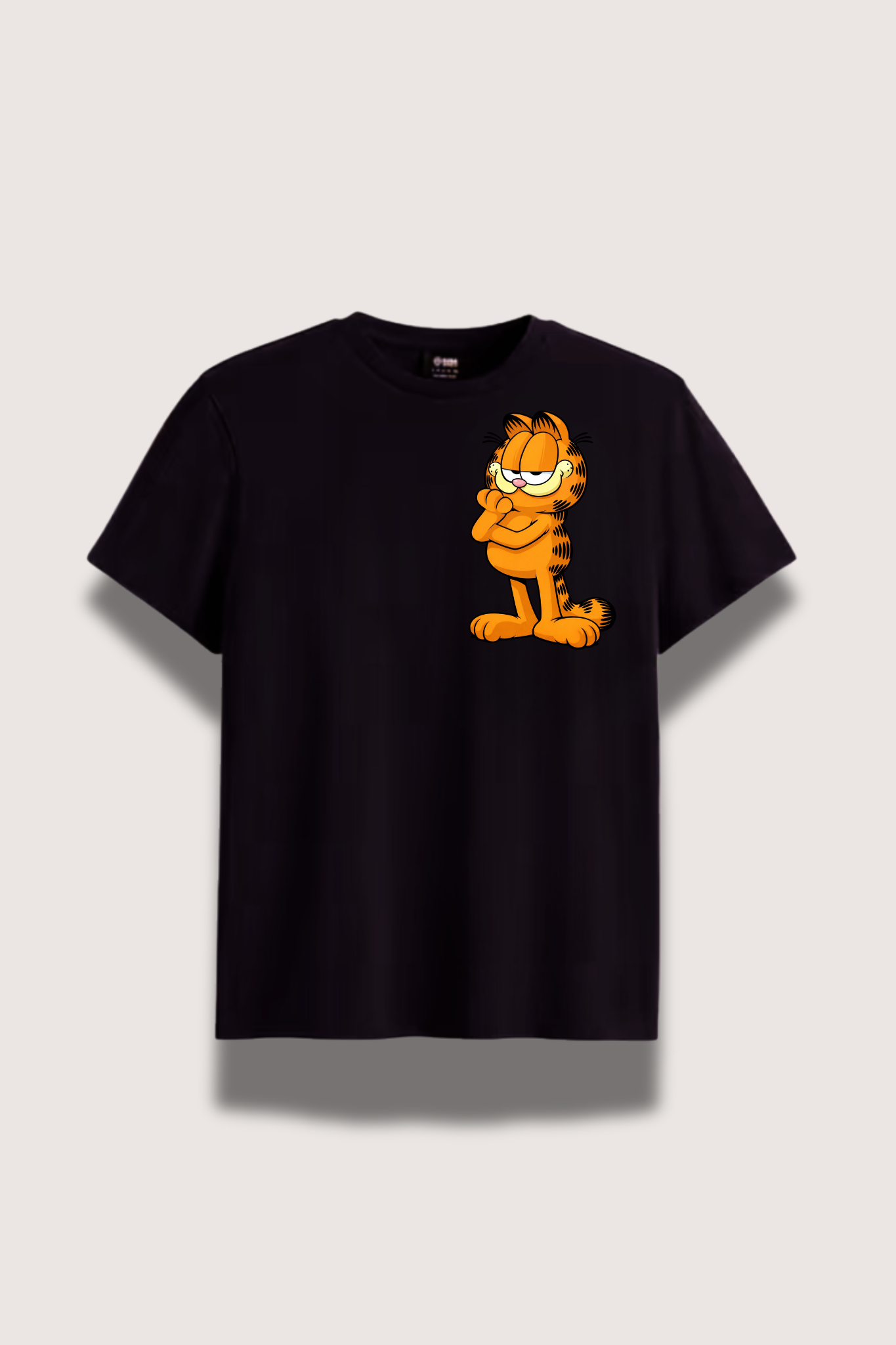 Garfield Printed Black Premium T-Shirt - Image 4