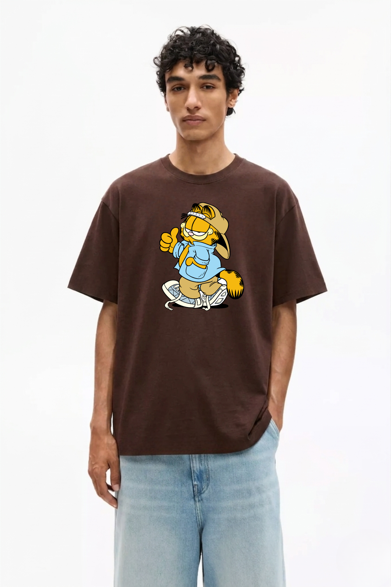 Garfield Printed Brown Premium T-Shirt