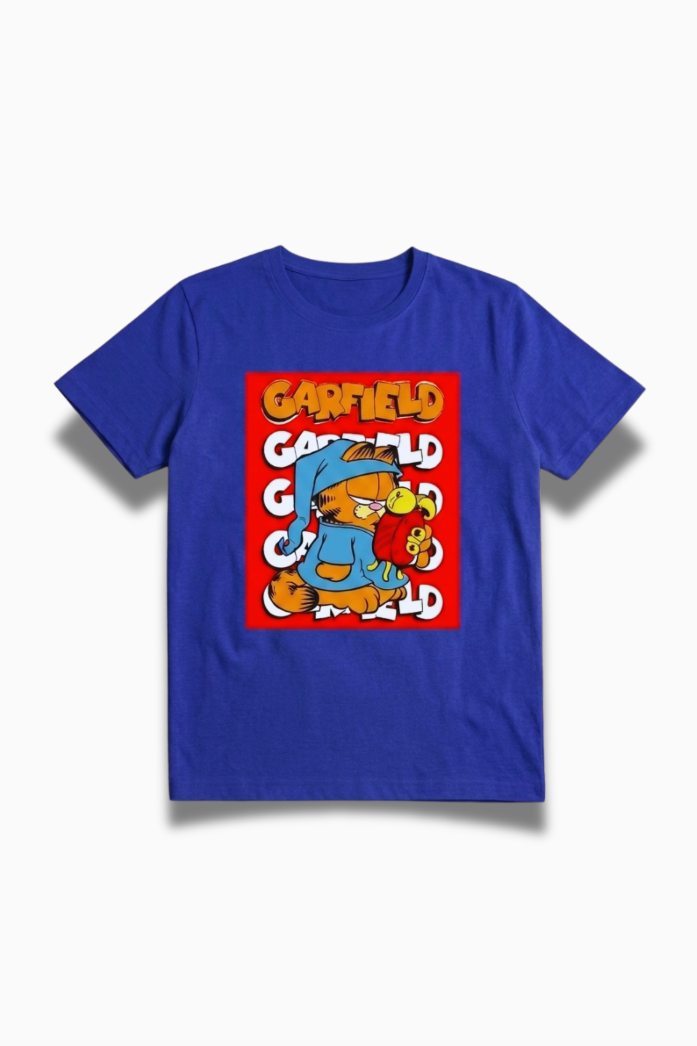 Garfield Night Suit Printed Blue Premium T-Shirt - Image 2