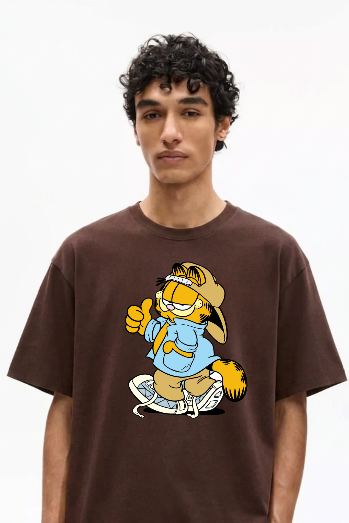 Garfield Printed Brown Premium T-Shirt - Image 2