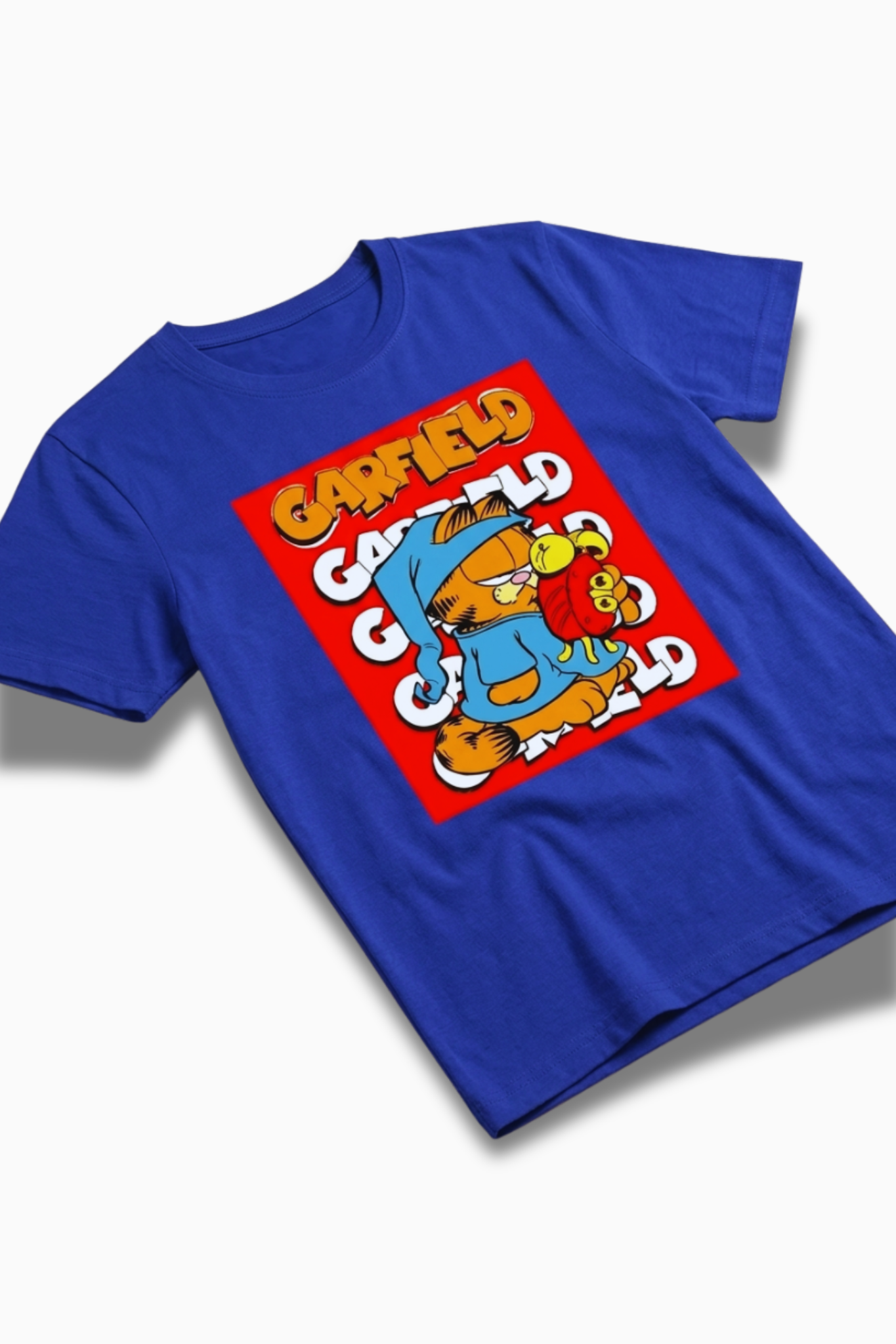 Garfield Night Suit Printed Blue Premium T-Shirt - Image 3