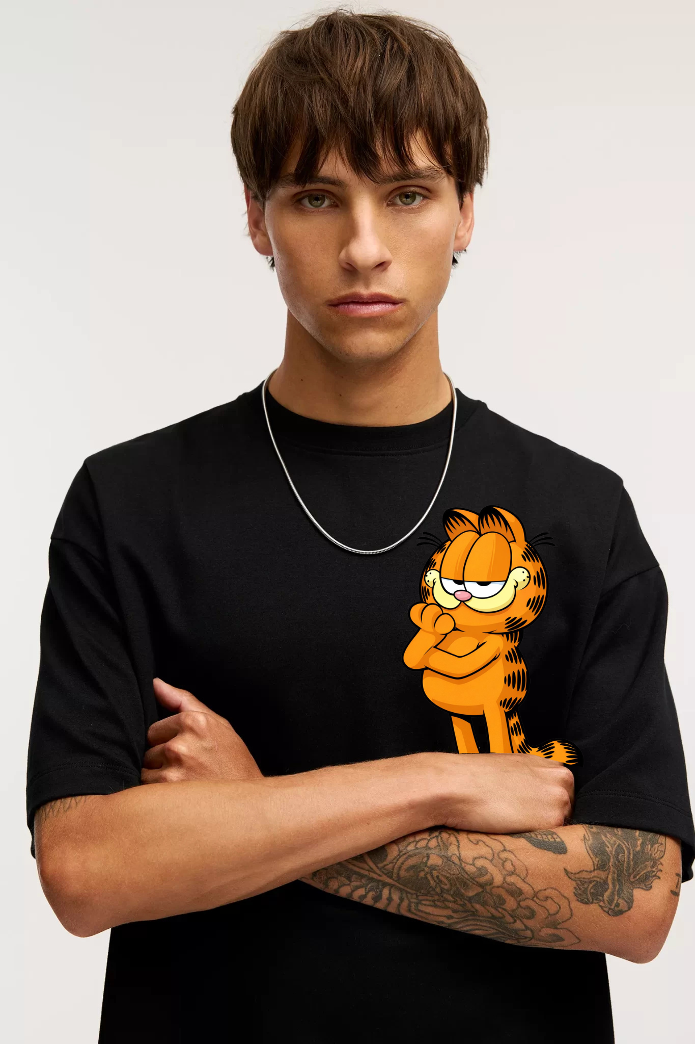 Garfield Printed Black Premium T-Shirt - Image 3