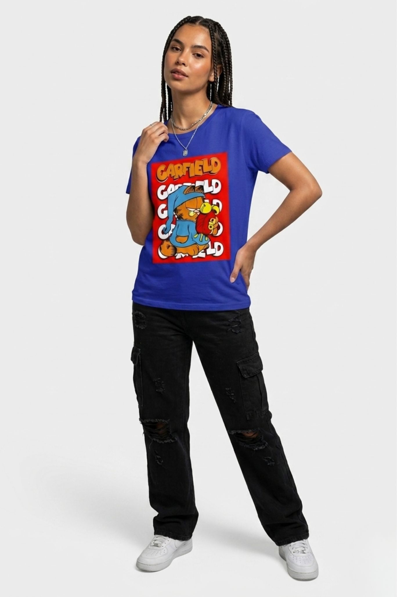 garfield tshirt blue