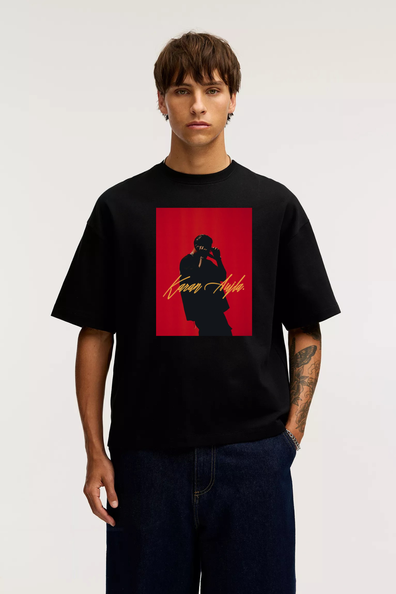 Karan Aujla Printed Black Premium T-shirt - Image 2