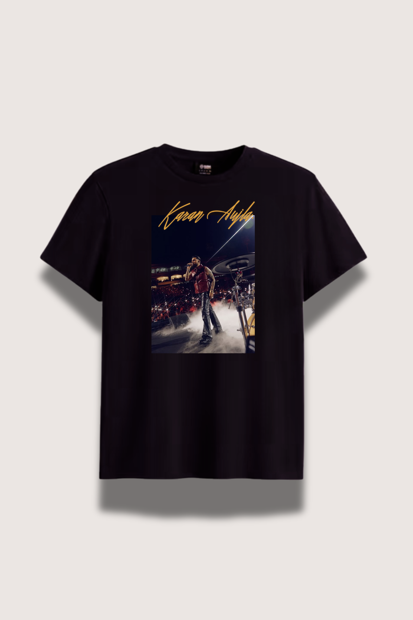 Karan Aujla Singing Printed Black Premium T-shirt